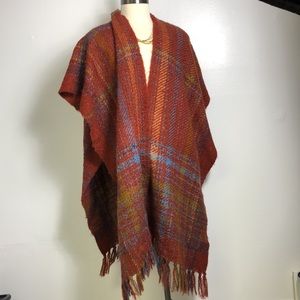 Gil Aimbez Vintage Woven Wrap Cape Poncho OS